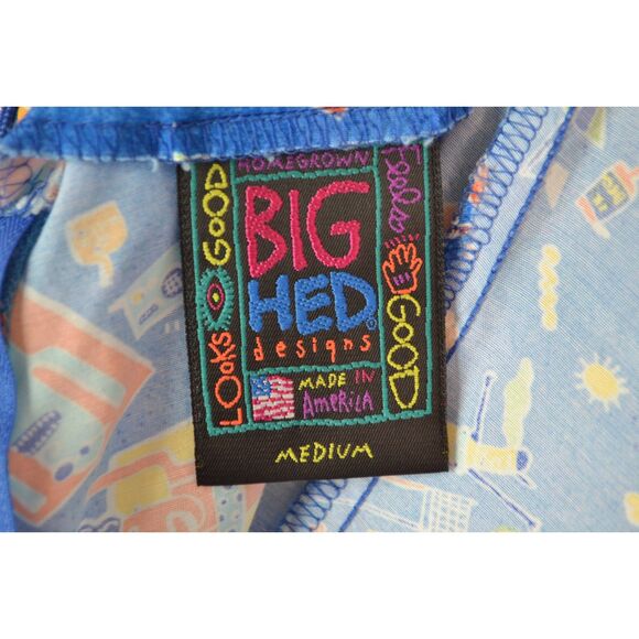 Big Hed Designs Women's Medium Blue Spaghetti Strap Knee Length Dress - Picture 8 of 12